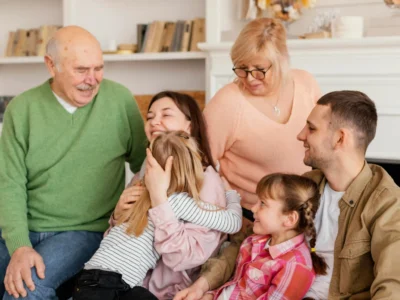 A senior man spending a peaceful evening with his family after an in-home visit from Dr. Cook in Scottsdale 85257