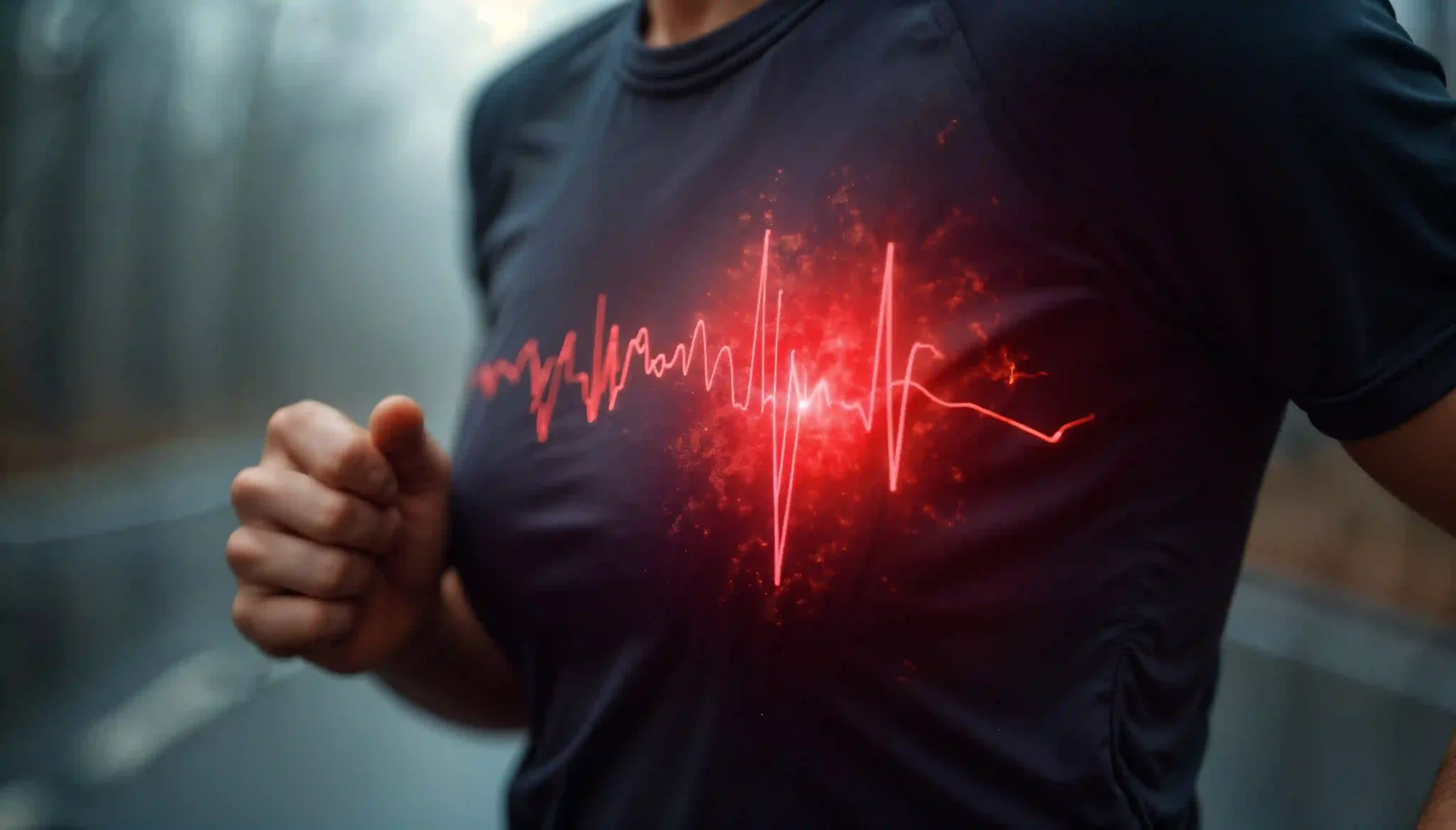 Visual representation of heart activity during physical exercise, highlighting cardiovascular health monitoring