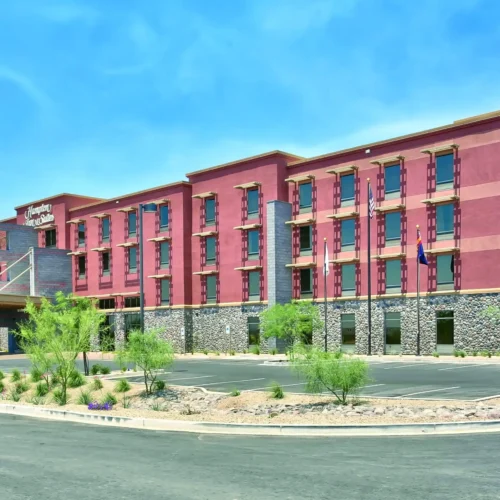 Exterior view of Hampton Inn & Suites Scottsdale Talking Stick hotel building
